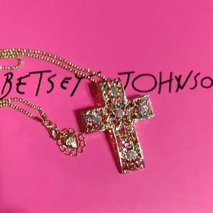 🆕Betsey Johnson cross necklace + brooch
